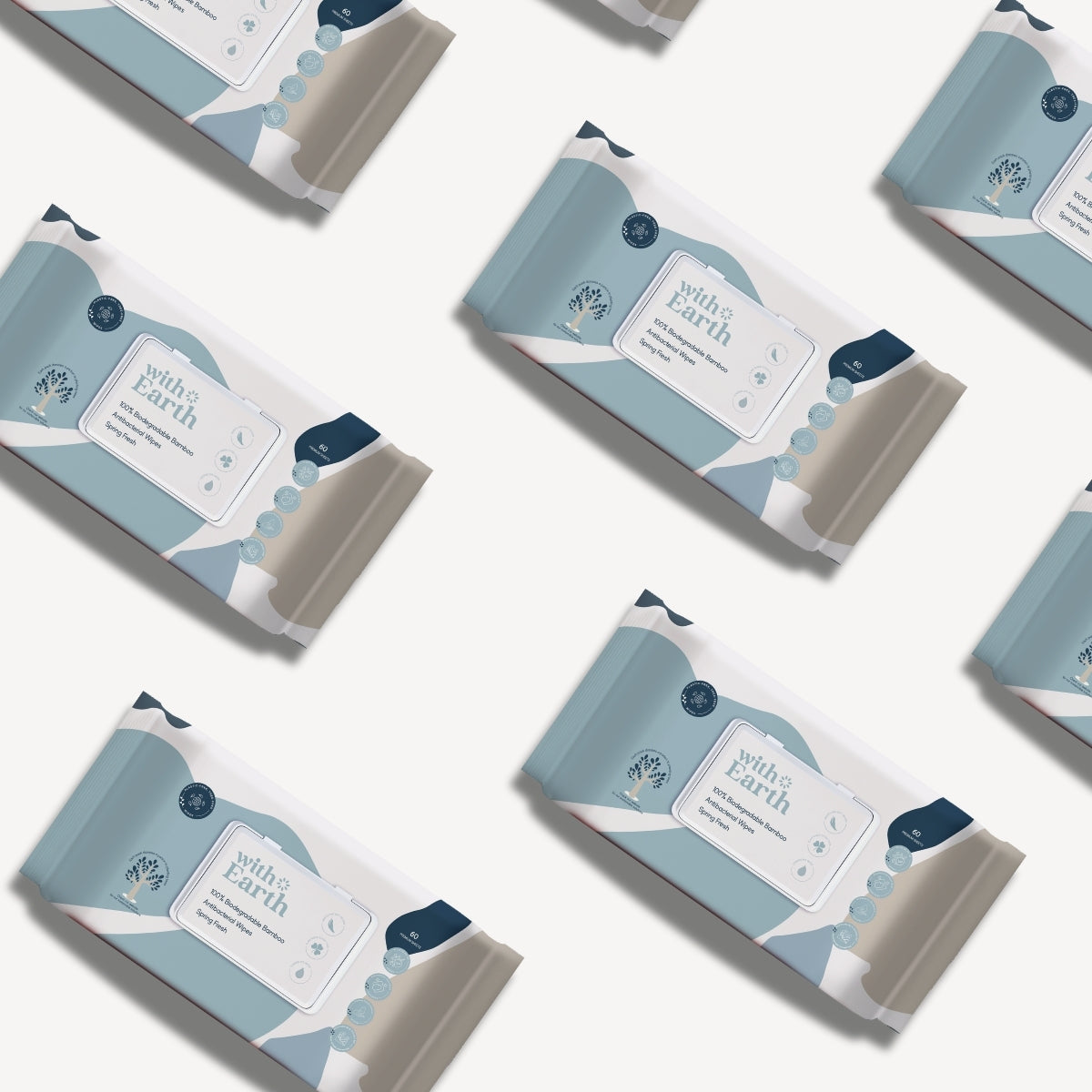 100% Biodegradable Bamboo Antibacterial Wipes | Spring Fresh