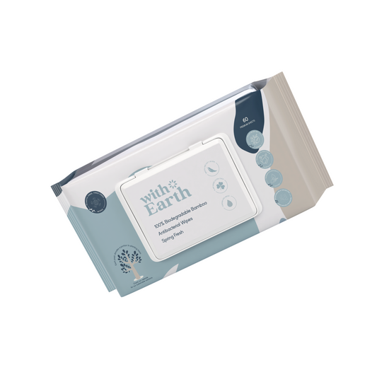 100% Biodegradable Bamboo Antibacterial Wipes | Spring Fresh